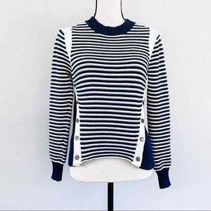 Veronica Beard Navy and White Striped Sweater